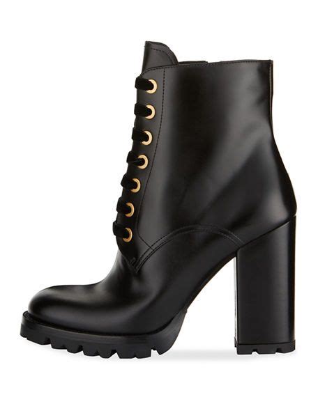 prada vitello lace up bootie|Prada Vitello Leather Lace.